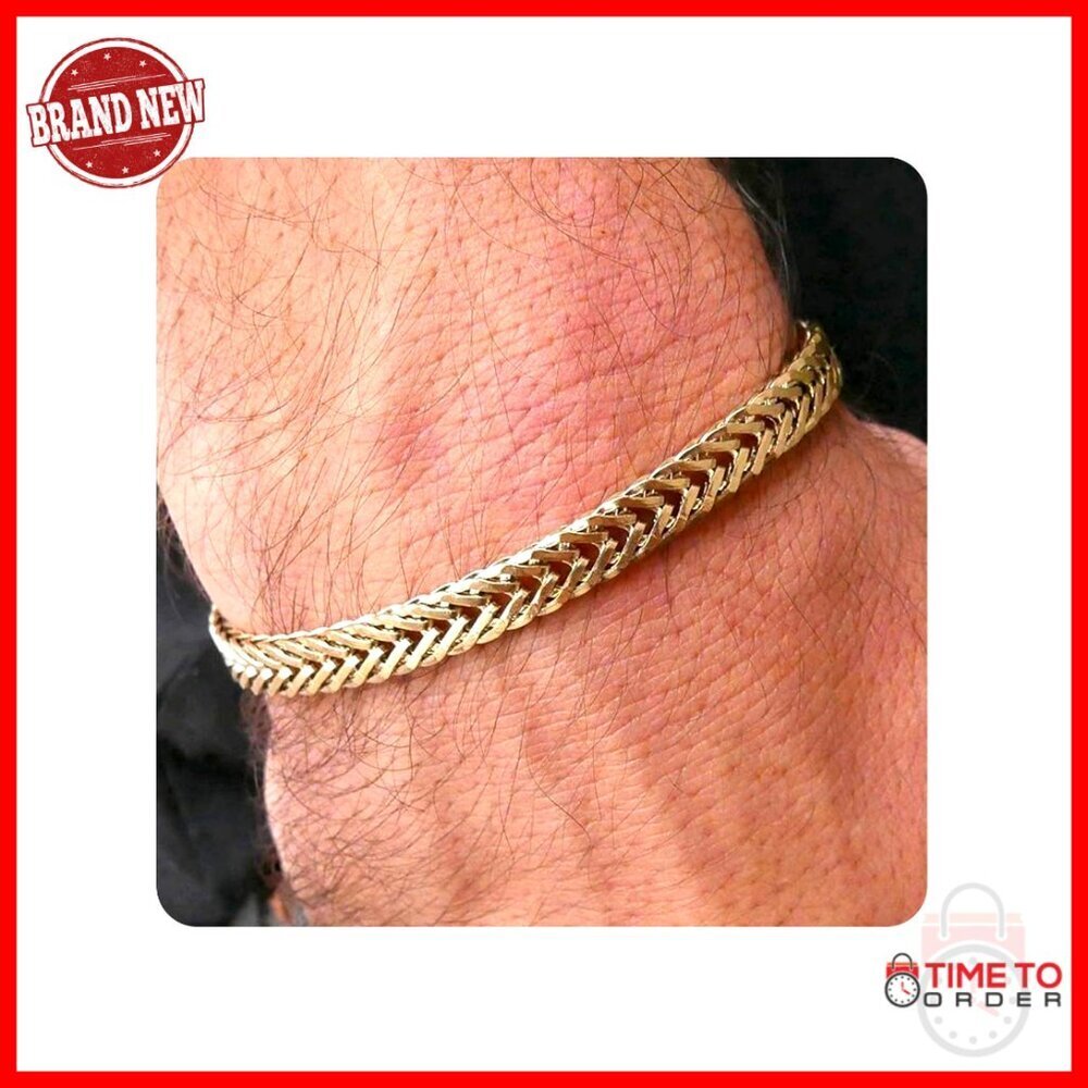 Stainless Steel Snake Chain Bracelet Adjustable 7-7.5" Mens Jewelry Gift